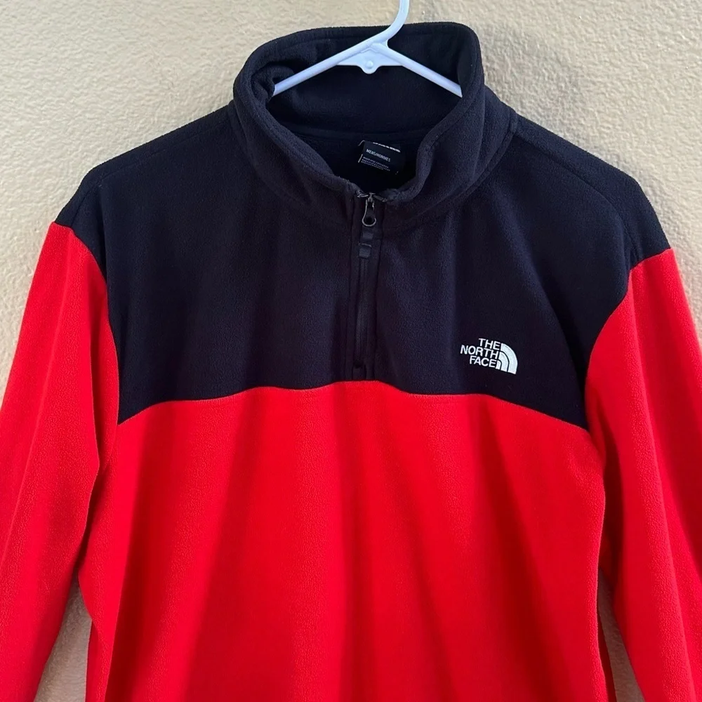 The North Face TKA Glacier 1/4 Zip Red Pullover Size Large Excellent Condition!